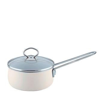 Riess Stielkasserolle mit Glasdeckel, Nouvelle Avorio extra stark
